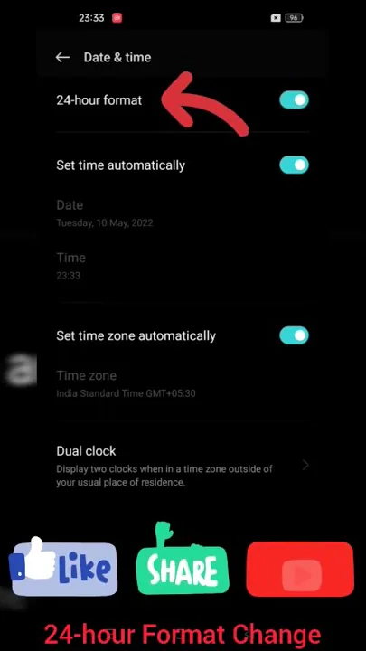 Date and time settings | Realme 9Pro5g me time settings | Realme mobile me AM PM settings