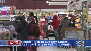 Philadelphia Area Residents Hit The Grocery Stores Before Snow Moves In