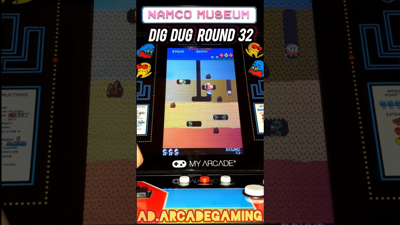 My Arcade Dig Dug Round 32 ☆ Namco Museum Mini Player