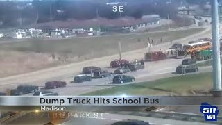 School bus crash on Highway 14 sends 5 kids to hospital with minor injuries