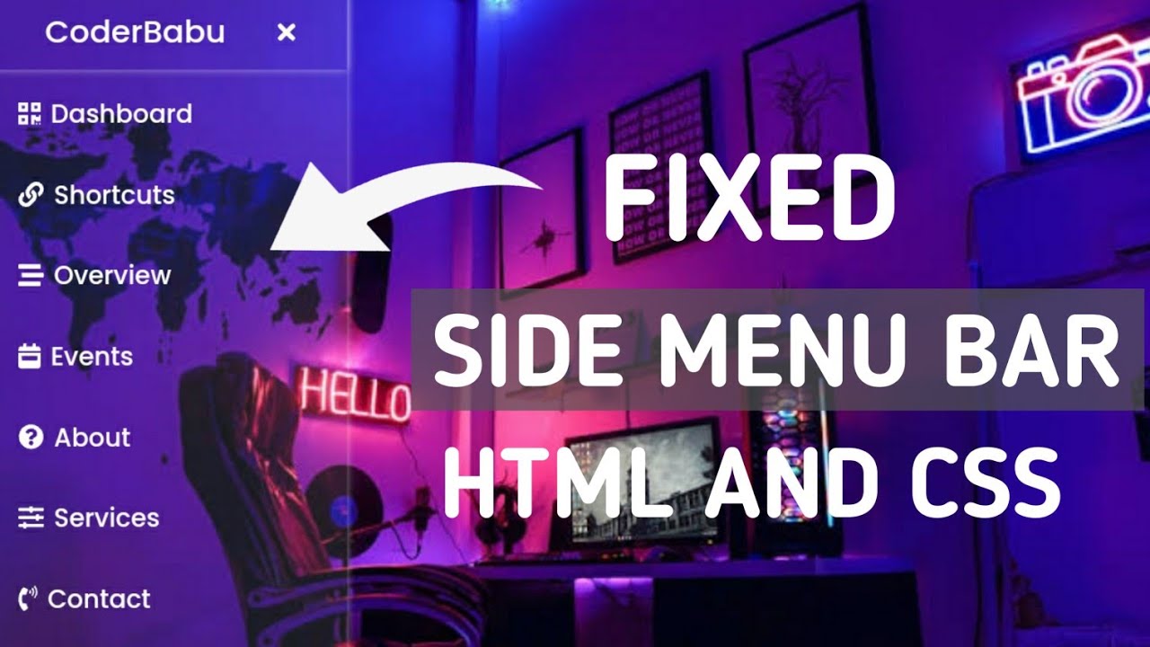 How To Create Sidebar Menu in HTML and CSS YouTube