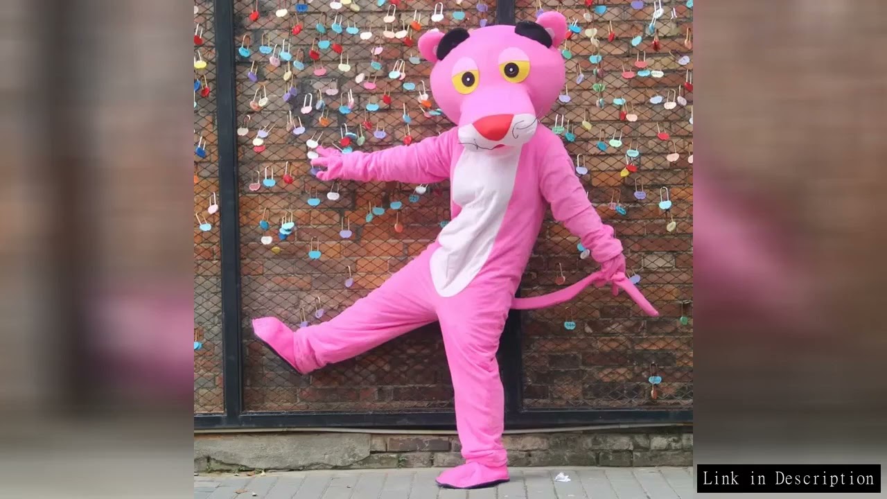 Pink Panther Leopard Cartoon Mascot Costume Adults Advertising ceremony birthday Fancy Dress Party c