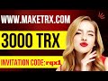 | TRX mining | Sign up to get 3000 Trx | make money at home | Invite friends to earn commissions