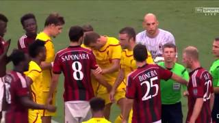 Joe Allen Pushing Abate Liverpool Vs Ac Milan Pre Season Friendly 2014, Hd