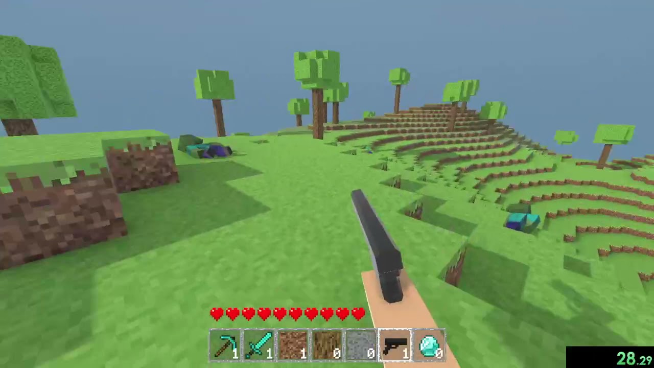 Floppy minecraft 10 zombies killed with gun speedrun world record i ...
