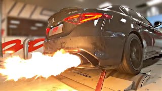 Alfa Romeo Giulia QV with Akrapovic Exhaust & CRAZY Pops and Bangs Tune | Feat. Mad FLAMES 💥 🔥