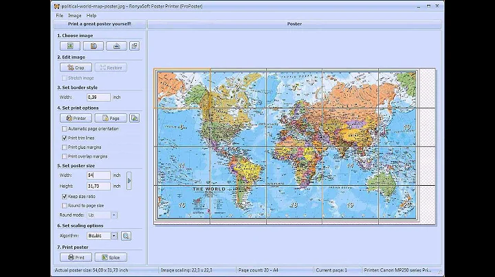 How to print a Map on multiple pages or tile printing