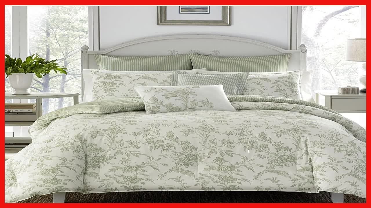Laura Ashley Home - Queen Size Comforter Set, Reversible Cotton Bedding, Includes Matching Shams