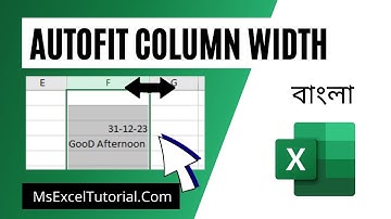 How to Autofit Column Width in Excel In Bangla