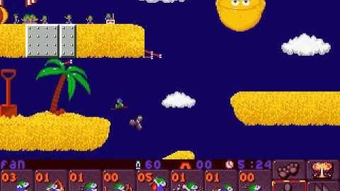 DOS Lemmings 2: The Tribes Beach 8 Beach Mania