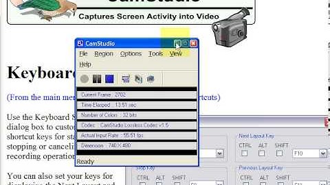 CamStudio Keyboard Shortcuts