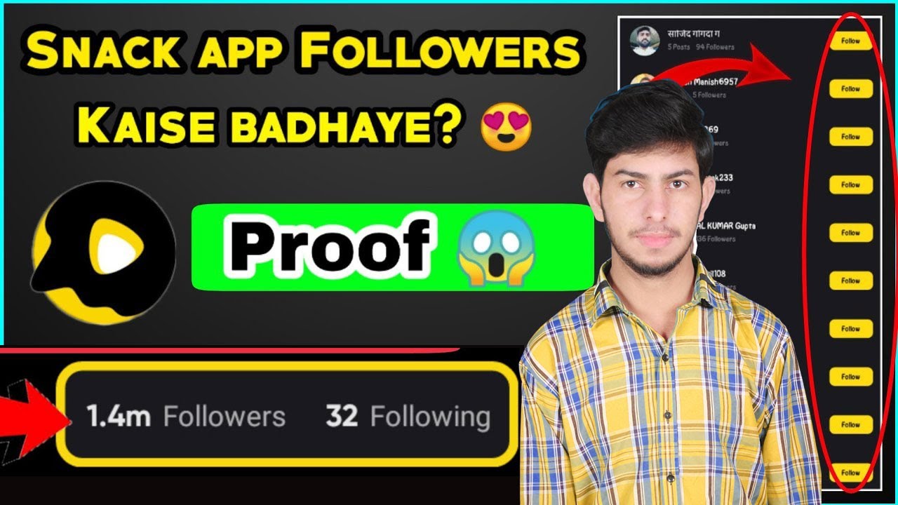 snack video par followers kaise badhaye hack  snack video like followers  Snack Real Followe
