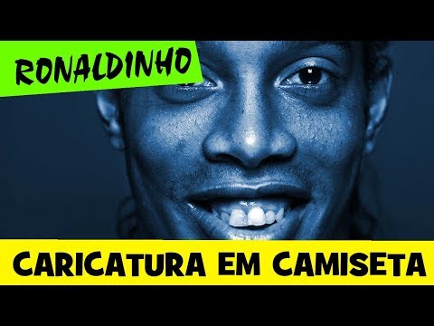 CARICATURA RONALDINHO GAUCHO - CARICATURAS EM CAMISETA (AIRBRUSH CARICATURE)