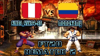 King of Fighters 95- SIMBA_SNK94-95 (PER) VS (COL) monosamy [kof95/Fightcade/FT20] [Rematch 2]