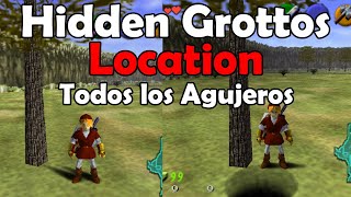 TODOS LOS AGUJEROS EN OCARINA OF TIME | All Grottos & Hidden Grottos Location