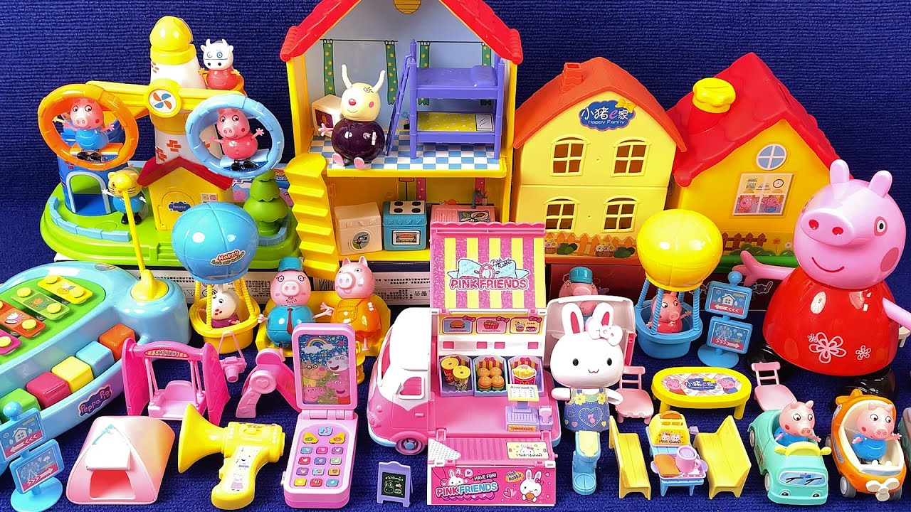 12-Minute Unboxing of Peppa Pig Giant Swing, Pink Food Truck, and ASMR Fun Park | Toy Review