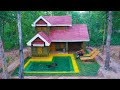 [ Full Video ] 35 Day Build Swimming Pool And House survival the Rainy season in forest