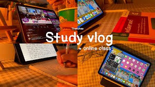 Study Vlog (online class) 📓🤏🏻 | ทำการบ้าน+ปั่นงาน เรียนออนไลน์ แกะพัสดุ บ่น!💥 | Bxnpaa 🧾 ⟢