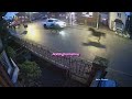 Moment herd of runaway horses gallop through sleepy Midlands village