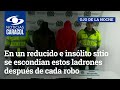 En un reducido e insólito sitio se escondían estos ladrones después de cada robo en Bogotá