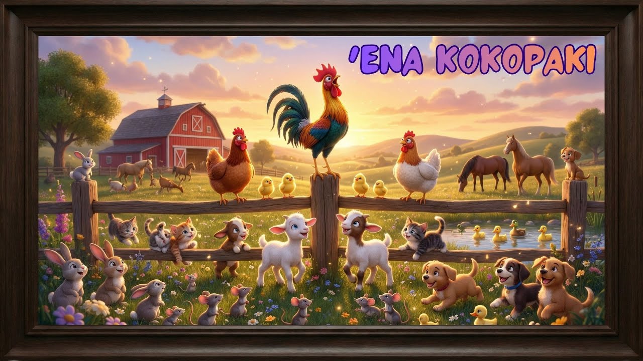 Ένα κοκοράκι | Μαθαίνουμε τους Αριθμούς με Ζωάκια 🐔🐶🐰 | Παιδικό Τραγούδι