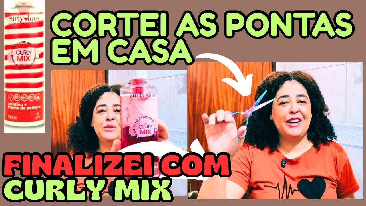 Cortei as pontas em casa! ✂️ Finalização com Curly Mix @left.cosmeticos