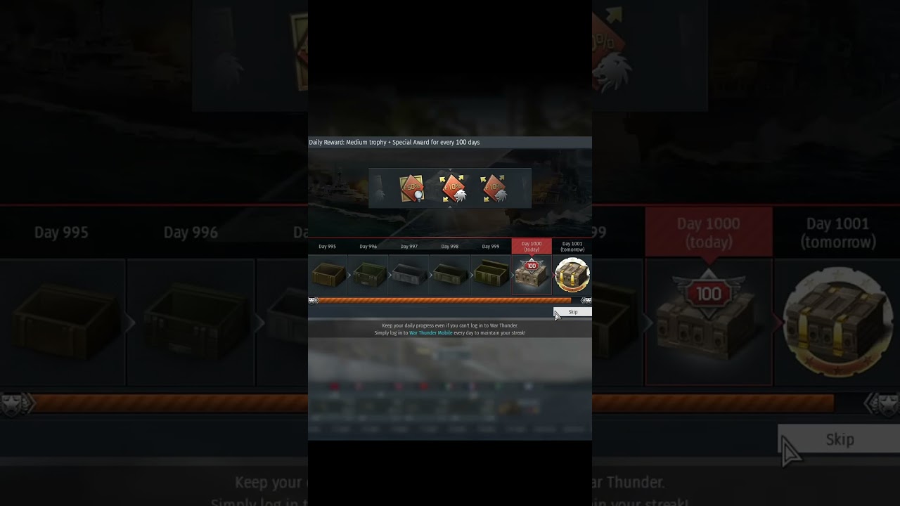 What does 1000 days of War Thunder login streak look like?🤔 