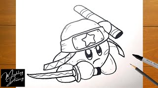 How to Draw Ninja Kirby with Katana Sword - YouTube