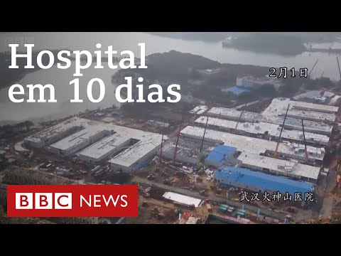 Vídeo acelerado mostra construção de hospital na China em 10 dias