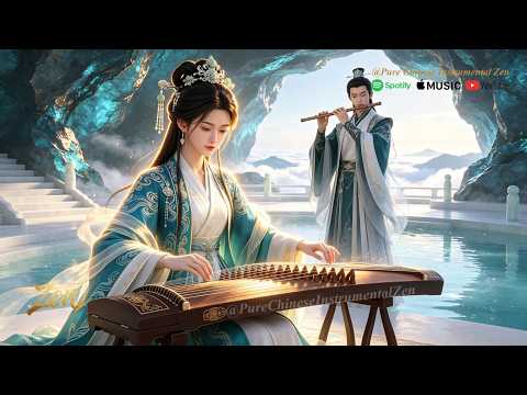 Stress Relief Chinese Zen Music | Guzheng & Bamboo Flute Mystic Cave Lagoon Ambience