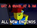 Get A Snack at 3 AM - All New Endings [ROBLOX]