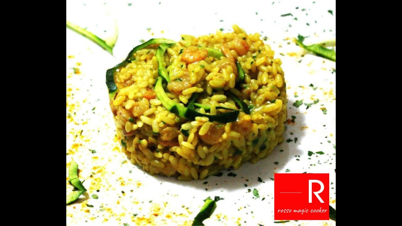 Risotto con gamberetti zucchine e cucrcuma YouTube