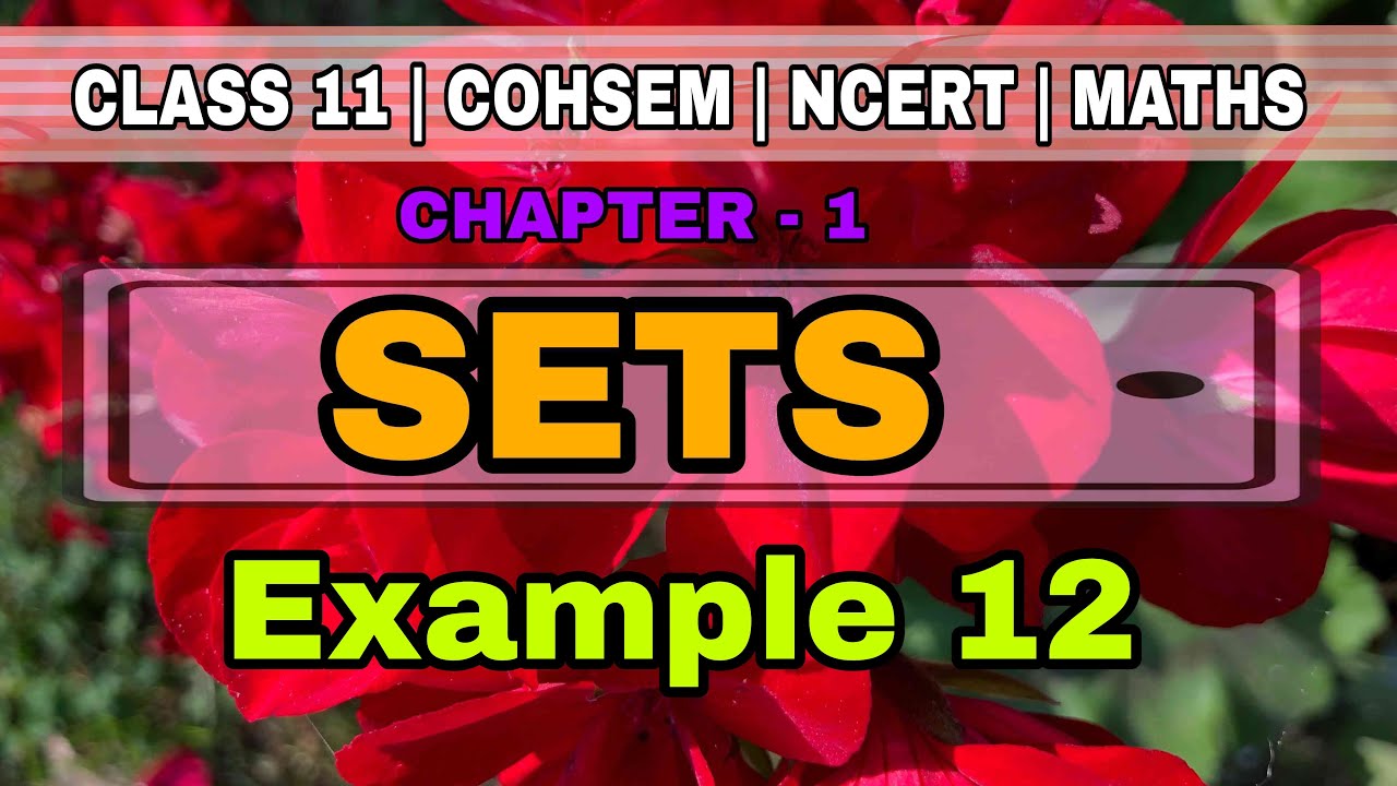 Example 12 | Sets | Chapter 1 | Class 11 | Maths | cohsem | ncert ...