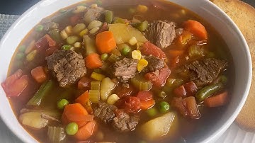 THE BEST HOMEMADE VEGETABLE BEEF SOUP,  EASY AND SO DELICIOUS!