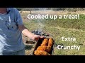 Chicken Kiev in the Dutch Oven on the campfire, fried potatoes, green beans in flavoured butter.