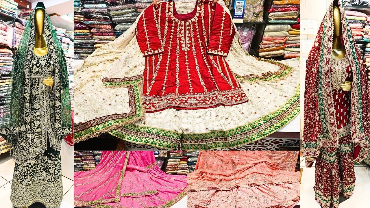 Farshi lehenga and gharara zardozi dabka work trending dress