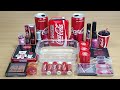 COCA COLA SLIME Mixing makeup and glitter into Clear Slime Satisfying Slime Videos