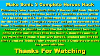Make Sonic 3 Complete Heroes Hack