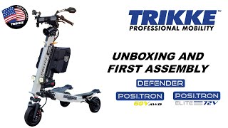 Unboxing and setting up the Trikke Positron 60V or 72V Elite. Also good reference for Defender 48V.