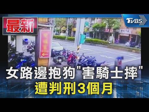 女路邊抱狗「害騎士摔」 遭判刑3個月｜TVBS新聞 @TVBSNEWS01