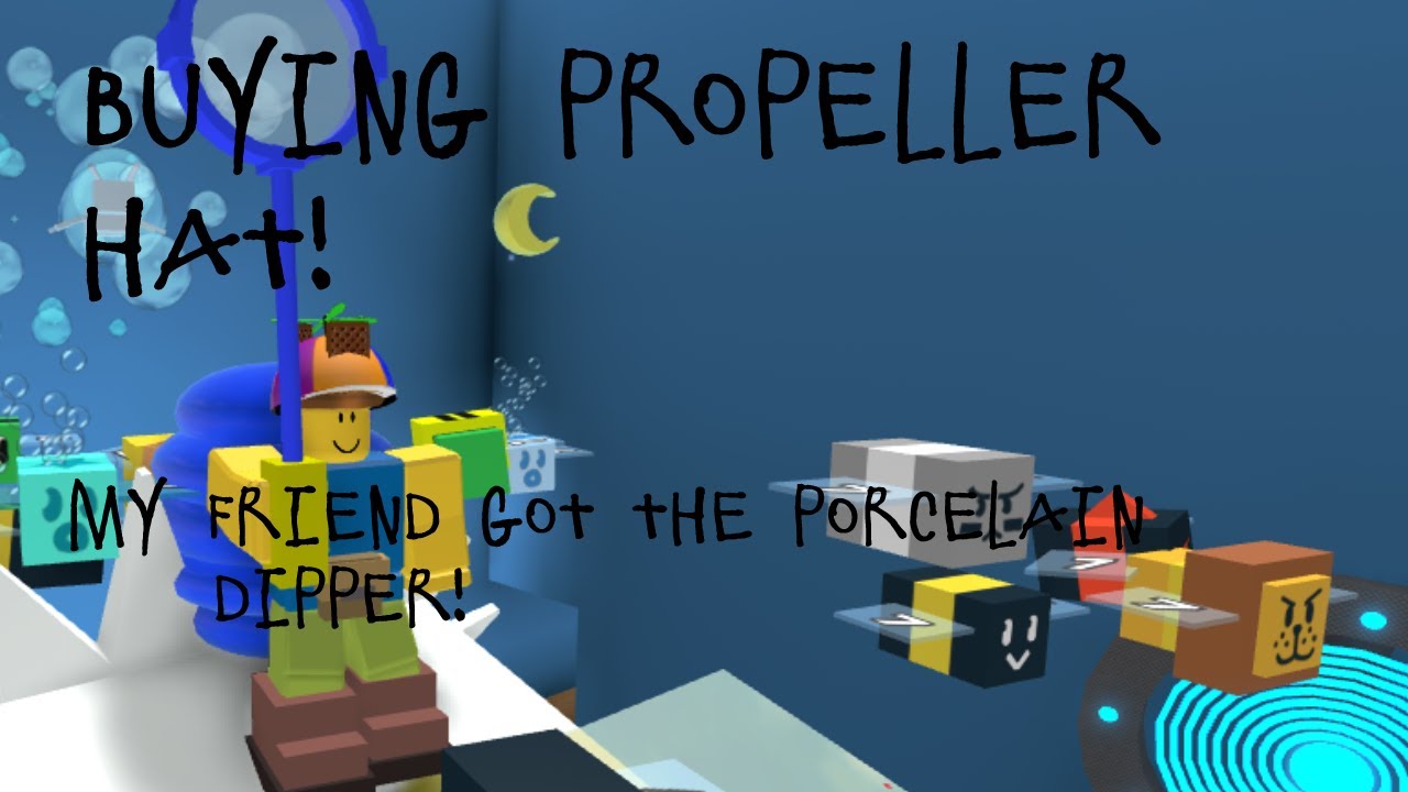 Buying Propeller Hat My Friend Got The Porcelain Dipper Roblox Bee Swarm Simulator Youtube - roblox dipper hat