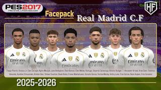 PES 2017 FACEPACK REAL MADRID 2025-2026