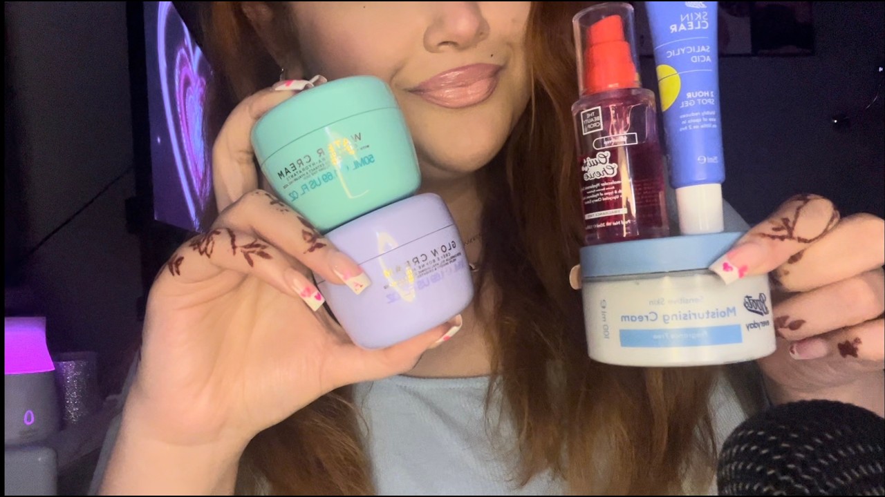 ASMR | Skincare Tapping for Sleep 🧴✨ Soft Whispering