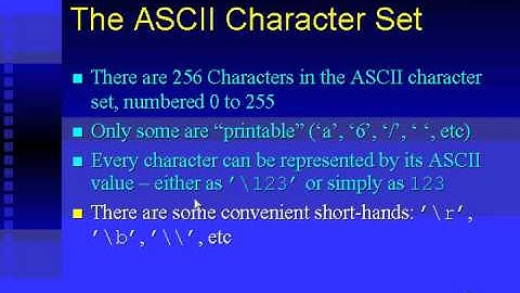 0702 C programming ASCII character set
