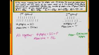 BMAT 2010 Section 2 - Q12 Maths - Mean running times - Worked Solution