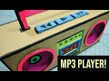 Diy cardboard 90s boom box  plays mp3s