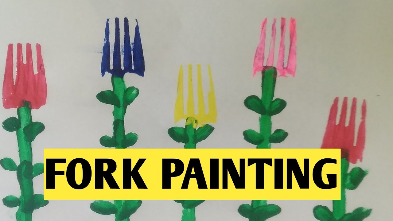 Easy painting for children/fork spoon painting/ Easy painting for kids