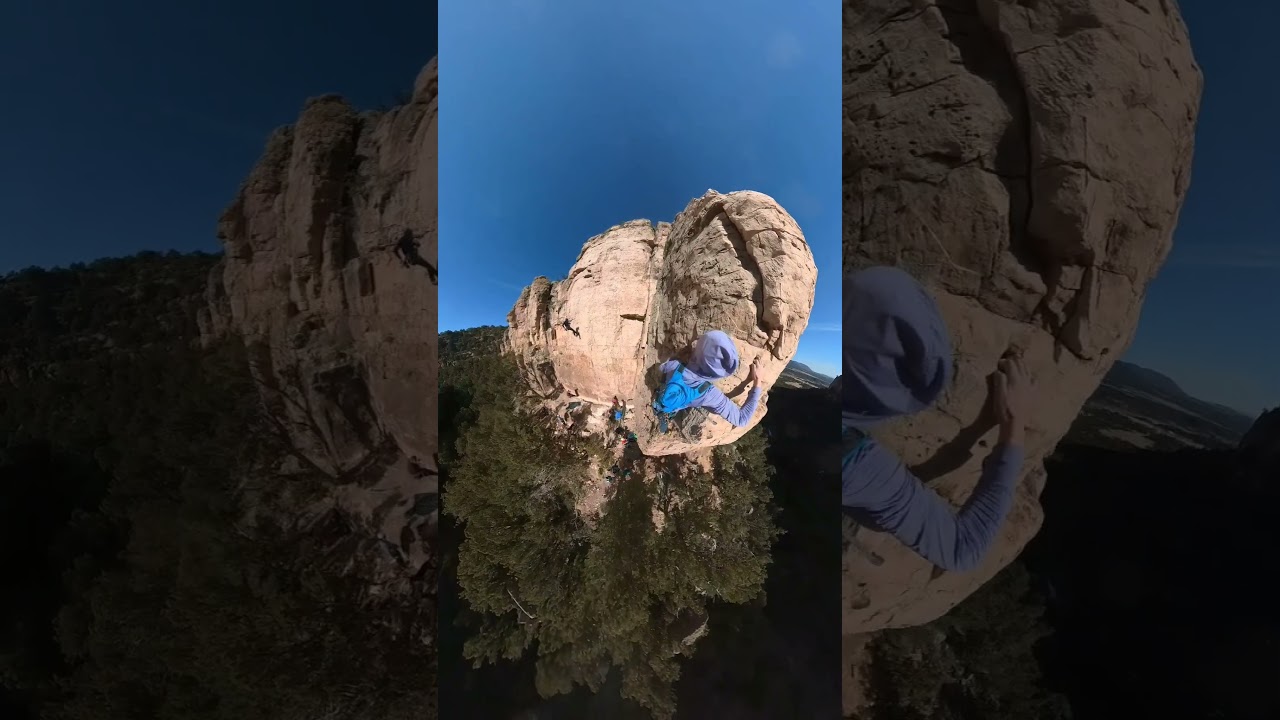 Rock climbing shot on the Insta360 
