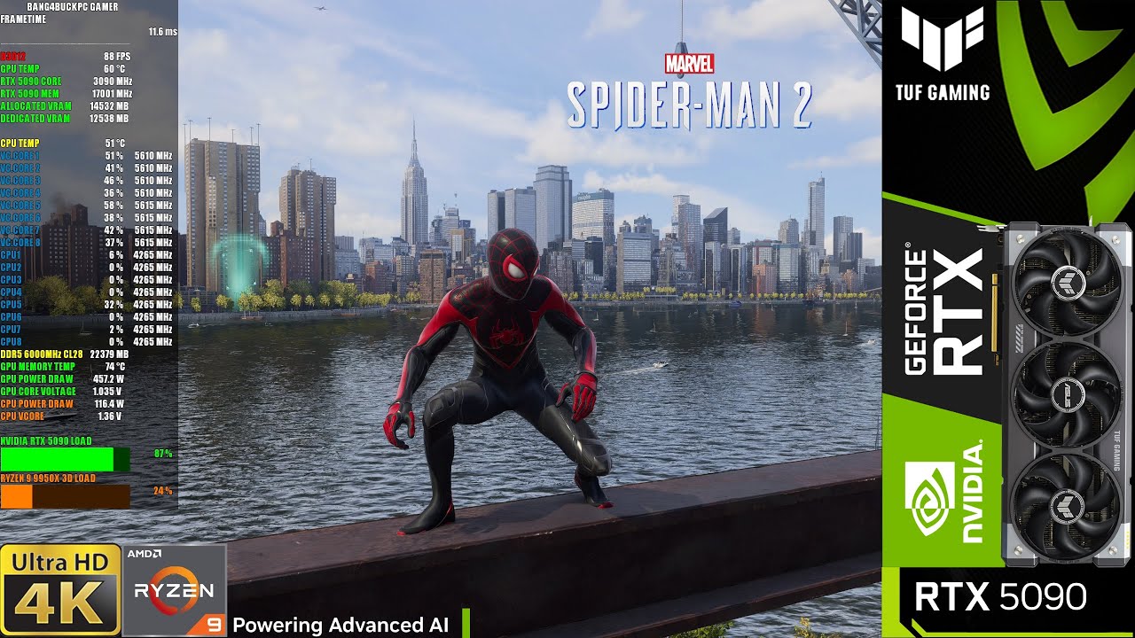 RTX 5090 - Spider Man 2, Ultimate Ray Tracing, DLSS 4, Quality 4K - YouTube
