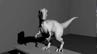 Dino rig animation - Velociraptor jump and roar